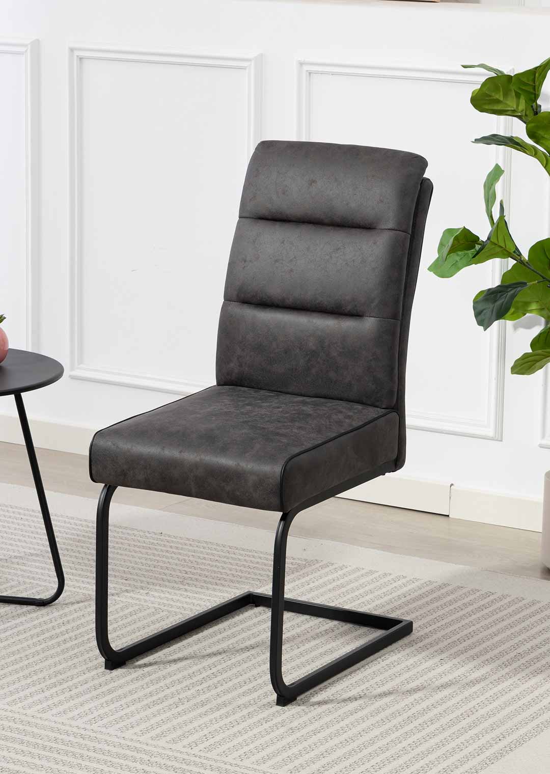 Schwingstuhl anthrazit Federkern-Polsterung Microfaser - MARGA